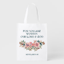 Eres Digno — Bolsa de Compras de Floral de Acuarel