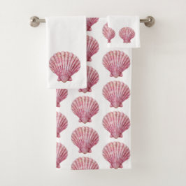 La concha rosada costera en blanco