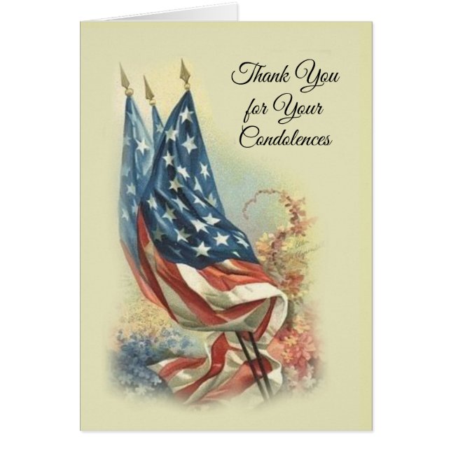 La condolencia del aprecio de la bandera americana (Frente)