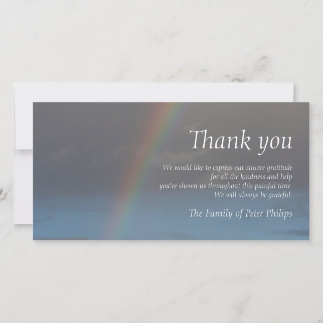 La condolencia del arco iris 2 le agradece tarjeta (Anverso)
