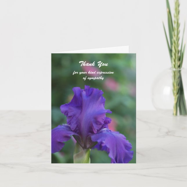 La condolencia le agradece tarjeta de nota -- Iris (Anverso)
