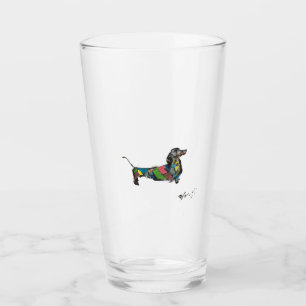 La copa de vidrio Dachshund de 16 oz.
