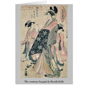 La cortesana Sayagata por Hosoda, Eishi