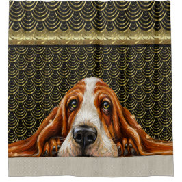La cortina de ducha de Adorbs Basset Hound