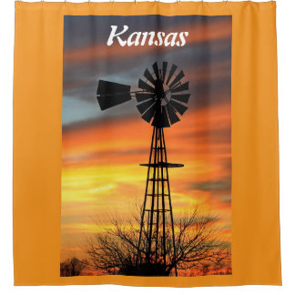 La cortina de ducha de Kansas Sunset