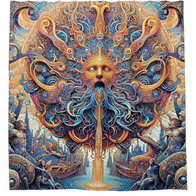 La cortina de ducha de Sun Gods (Anverso)