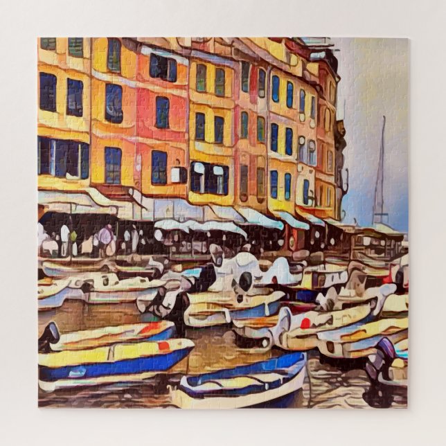 La costa italiana Portofino Artsy Jigsaw Puzzles (Vertical)