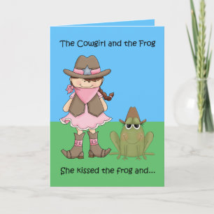 La Cowgirl y la Frog - Tarjeta de cumpleaños para