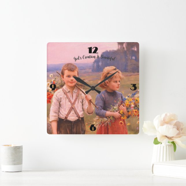 "La creación de Dios es bella" reloj de pared (Hogar)