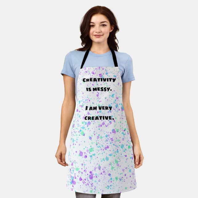 La creatividad es desordenada. Delantal divertido  (Gastado)