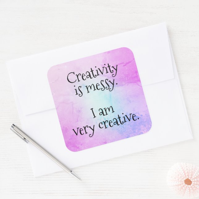 La creatividad es desordenada, soy Pegatinas muy c (Sobre)