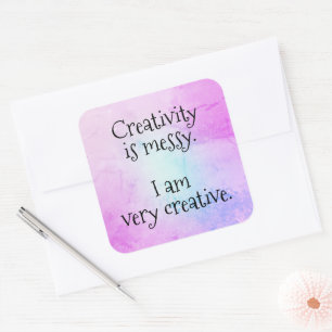 La creatividad es desordenada, soy Pegatinas muy c