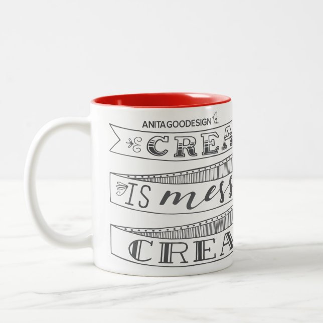 La creatividad es sucia y soy taza muy creativa (Izquierda)