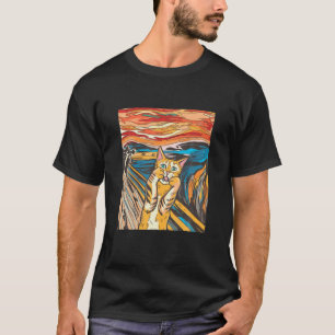 La crema pintura famosa con una camiseta de gato