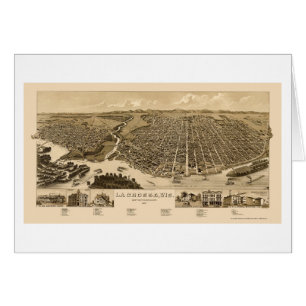 La Crosse, mapa panorámico -1887 de los WI