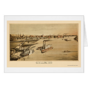 La Crosse, mapa panorámico de los WI - 1873