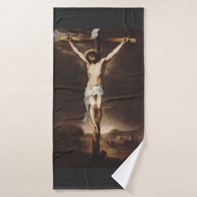 La Crucifixión por Bartolome Esteban Murillo (Toalla de baño)