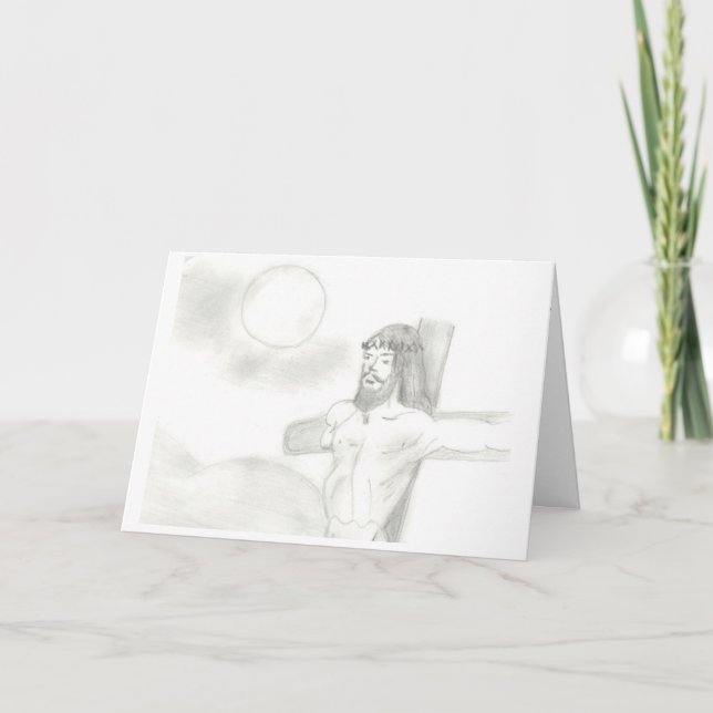 "La crucifixión" una tarjeta de Pascua (Anverso)