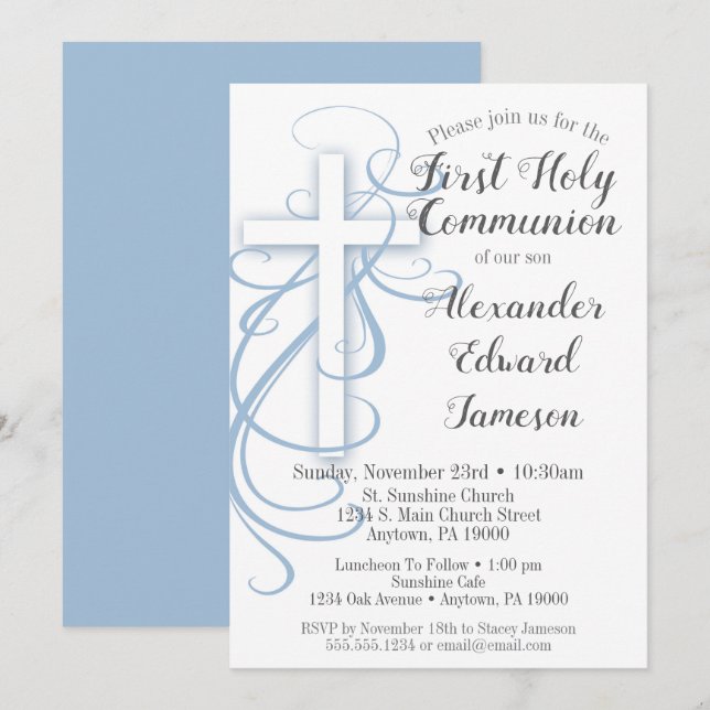 La Cruz Azul Blanca es la primera invitación de la (Anverso / Reverso)