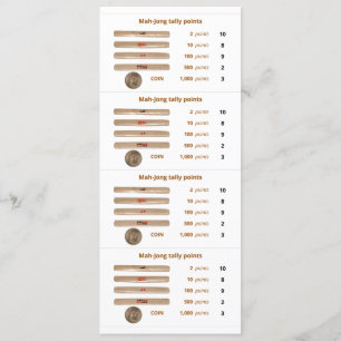 La cuenta Mah-Jong señala la tarjeta - 1 (con la