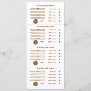 La cuenta Mah-Jong señala la tarjeta - 3 (con la