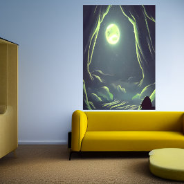 La cueva y la luna | Poster de arte de IA