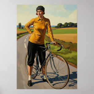 LA CYCLISTE (El ciclista) - Arte Art Deco Original