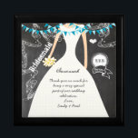 La dama de honor favorece la caja de joyas de laca<br><div class="desc">Boda Negro Lacquer Keepsake Personalizado Diseñador Caja de joyas personalizada o caja de memoria Elegante aniversario Boda único</div>