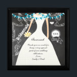 La dama de honor favorece la caja de joyas de laca<br><div class="desc">Boda Negro Lacquer Keepsake Personalizado Diseñador Caja de joyas personalizada o caja de memoria Elegante aniversario Boda único</div>