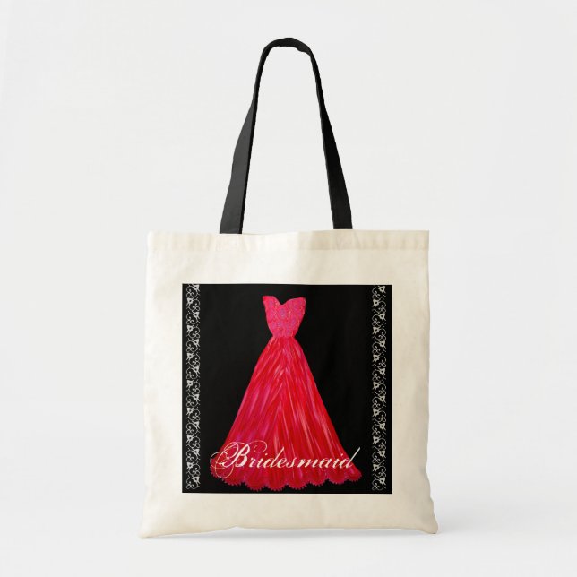 La dama de honor ROJA viste la bolsa de asas del (Frente)