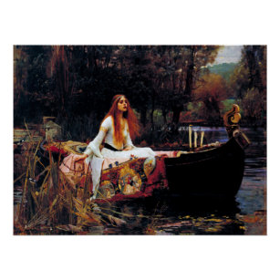 La dama de Shallot en el barco Poster de arte de W