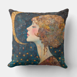 La dama elegante y el Cojín decorativo de la luna