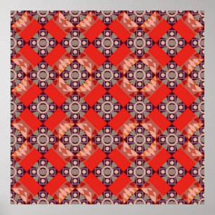 La decoración es marrón, beige y rojo. Borroider