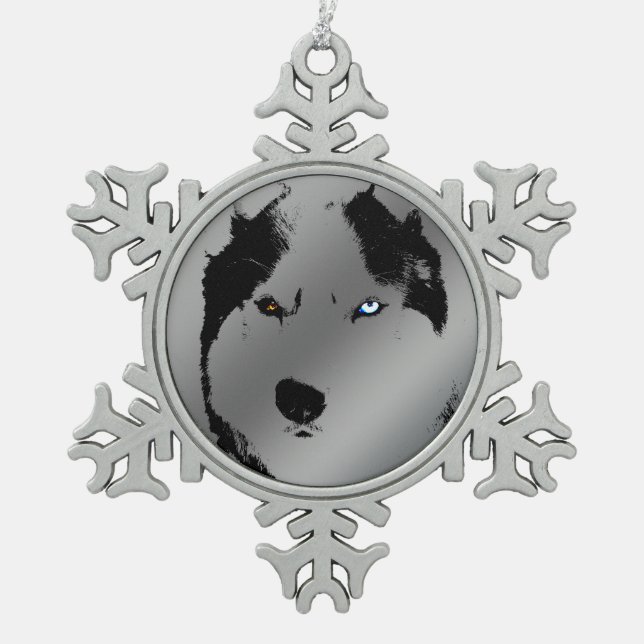 La decoración Husky Ornament Siberian Husky Holida (Anverso)