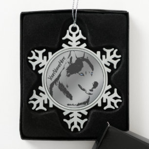 La decoración Husky Ornament Siberian Husky Holida