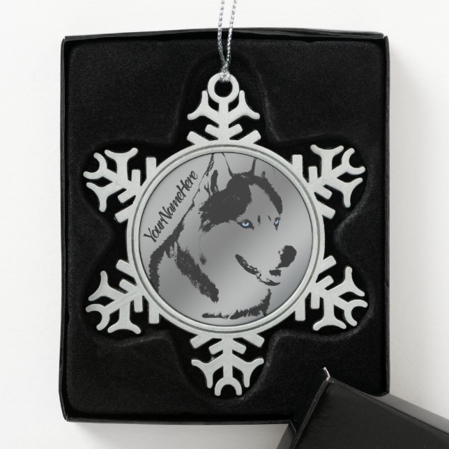 La decoración Husky Ornament Siberian Husky Holida (Caja)