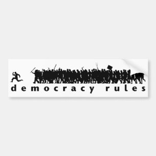La democracia gobierna a la pegatina para el