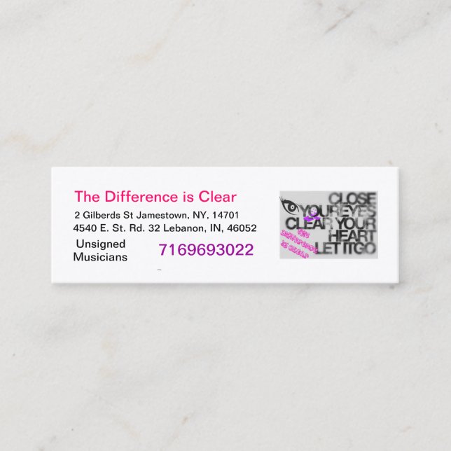 La diferencia es tarjetas de visita claras (Anverso)