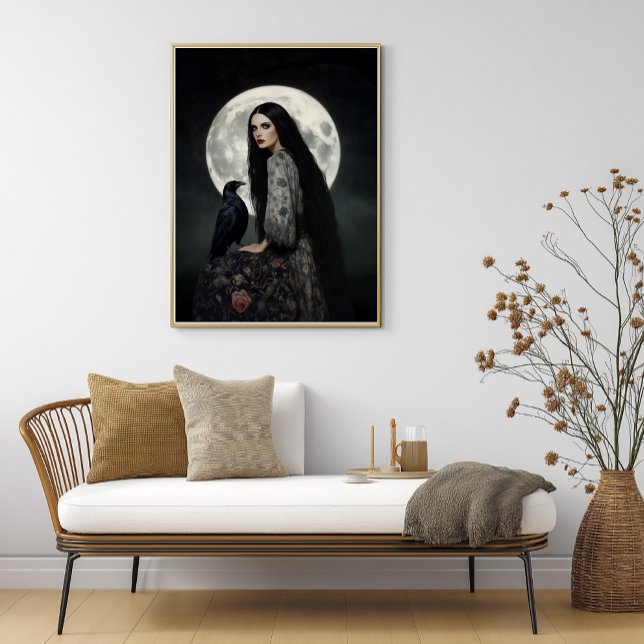 La diosa Morrigan con arte gótico oscuro de cuervo (Subido por el creador)