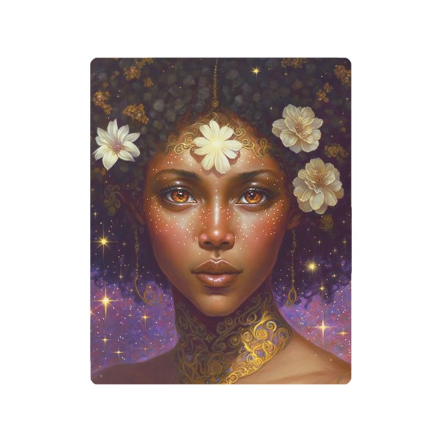 La diosa negra afroamericana reina arte de fantasí (Anverso)