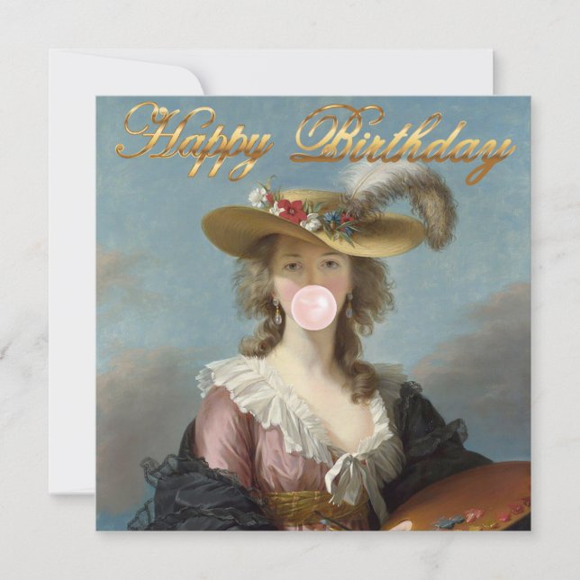 La diva de la goma de mascar en un Gorra de paja (Anverso)