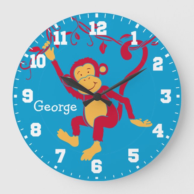 La diversión embroma el reloj rojo, azul y blanco (Anverso)
