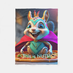 La divertida ardilla lanza una manta