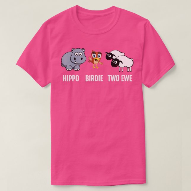 La divertida camiseta de cumpleaños Hippo Birdie T (Diseño del anverso)