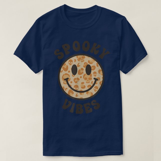 La divertida camiseta de Halloween Spooky Vibes Le (Diseño del anverso)