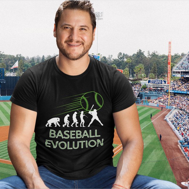 La divertida evolución de la camiseta de béisbol (Baseball Evolution Shirt for Men and Women)