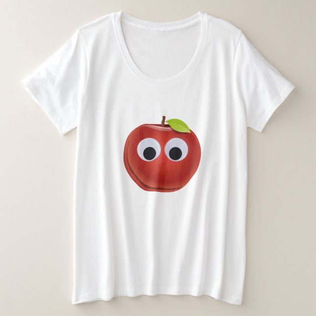 La divertida Manzana Roja con los ojos en Google (Anverso del diseño)