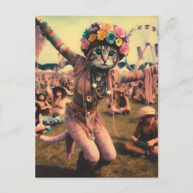 La divertida postal de Hippie Kitty (Anverso)