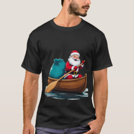 la divertida santa claus remando la camiseta del b