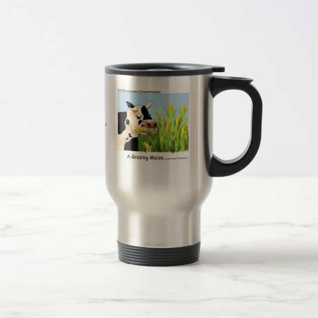 La divertida taza de viaje de vaca "A-Grazin' Maiz (Derecha)